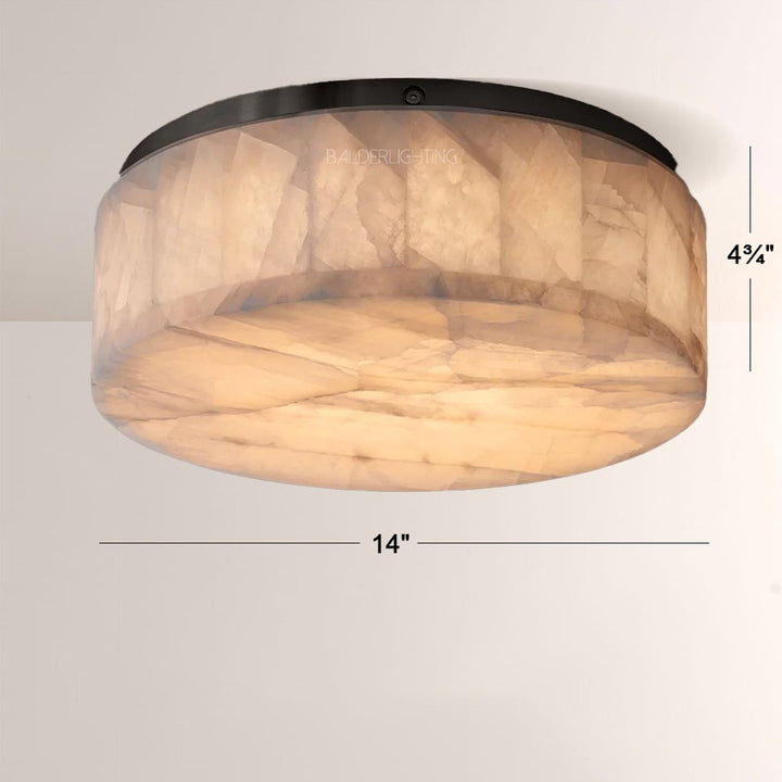 Rivage Calcite Round Flushmount 14"