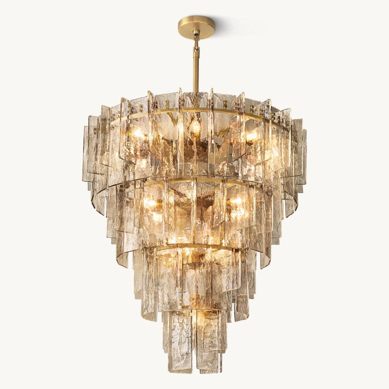 Sharon Smoke Glass Tiered Chandelier 47"