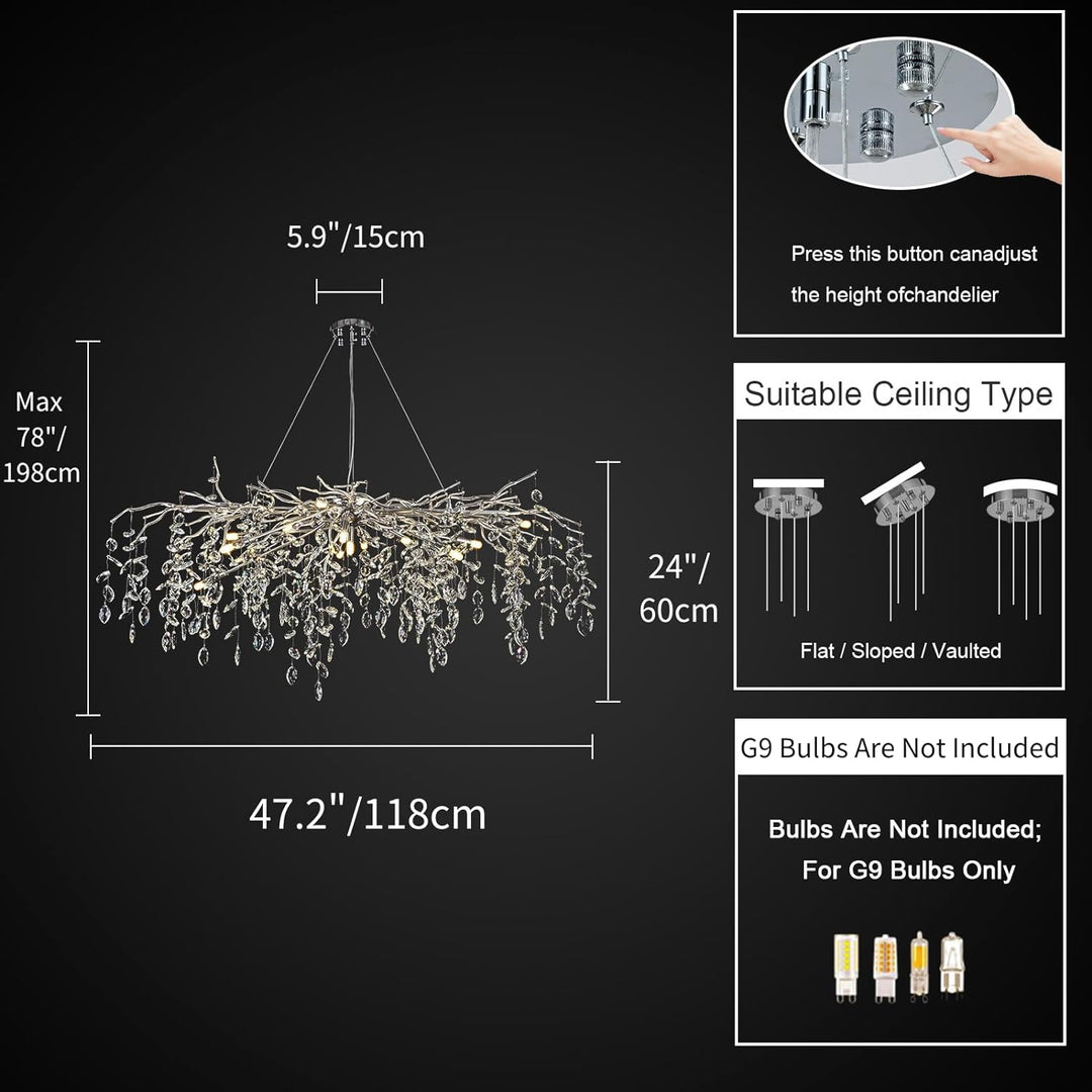 Tree Branch Chandelier 47"