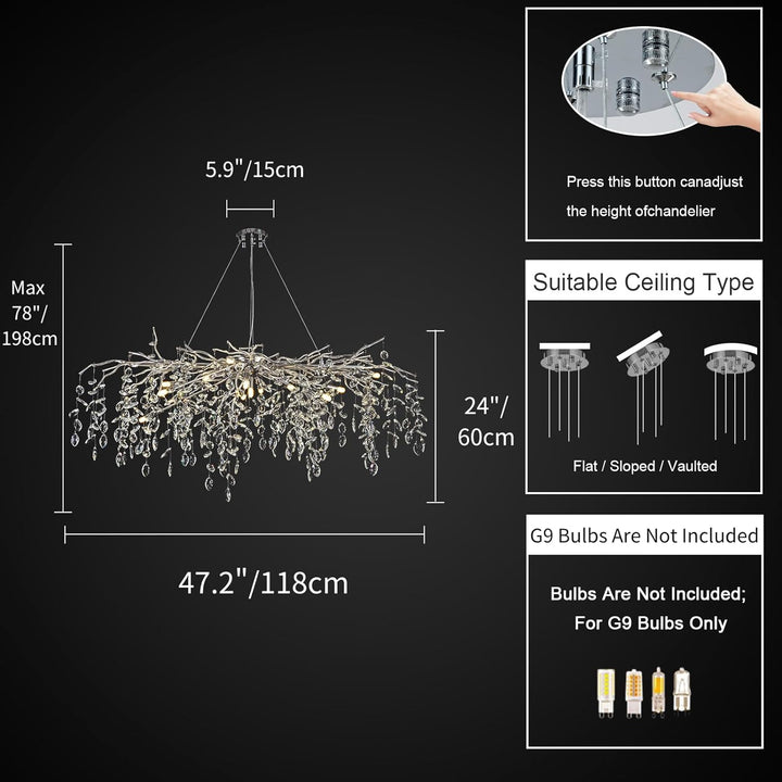 Tree Branch Chandelier 47"