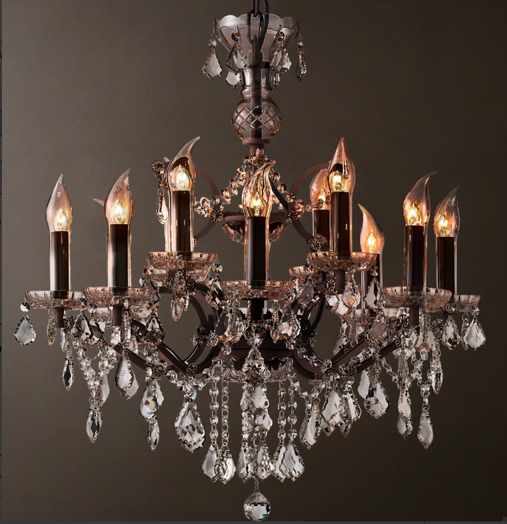 19C Crystal Round Chandelier 40"