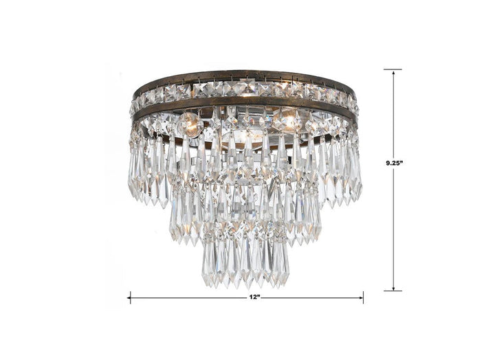 Mersor Flushmount Ceiling Light 12''D 3 Lights