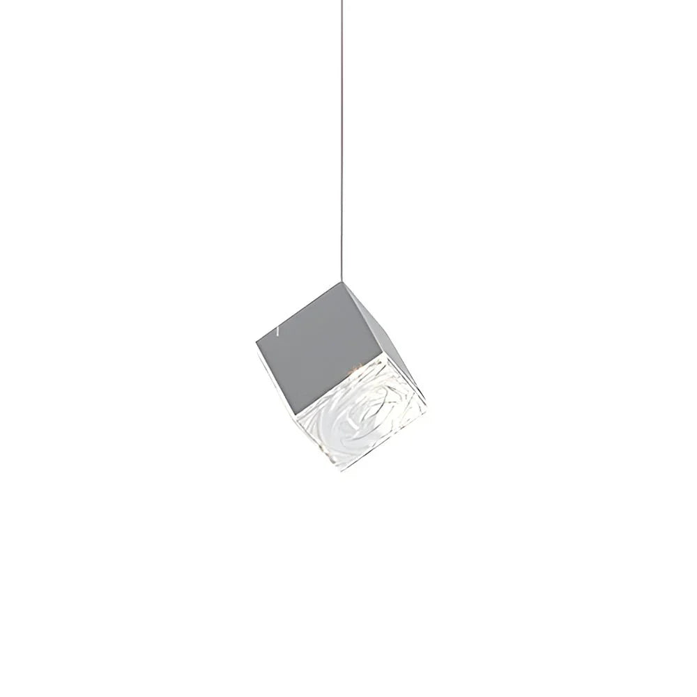 1/3/6/9-Light Multi Glass Ice Cube Metallic Staircase Chandelier