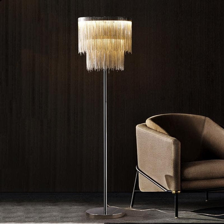 Alisa Luxury Hardware Aluminum Chain Tassel Floor Lamp