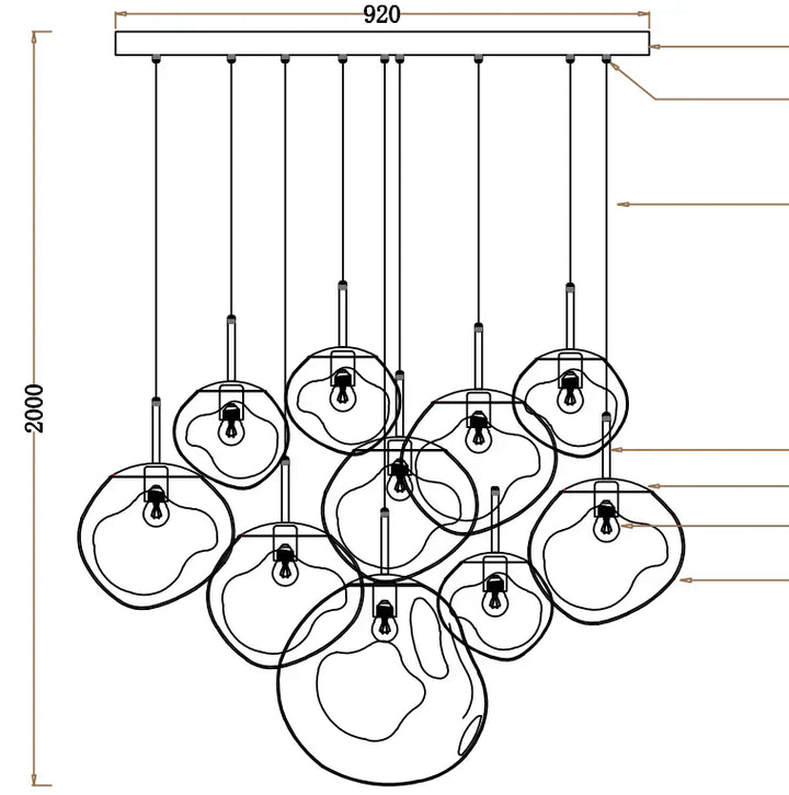 Afra Glass Chandelier 36‘’