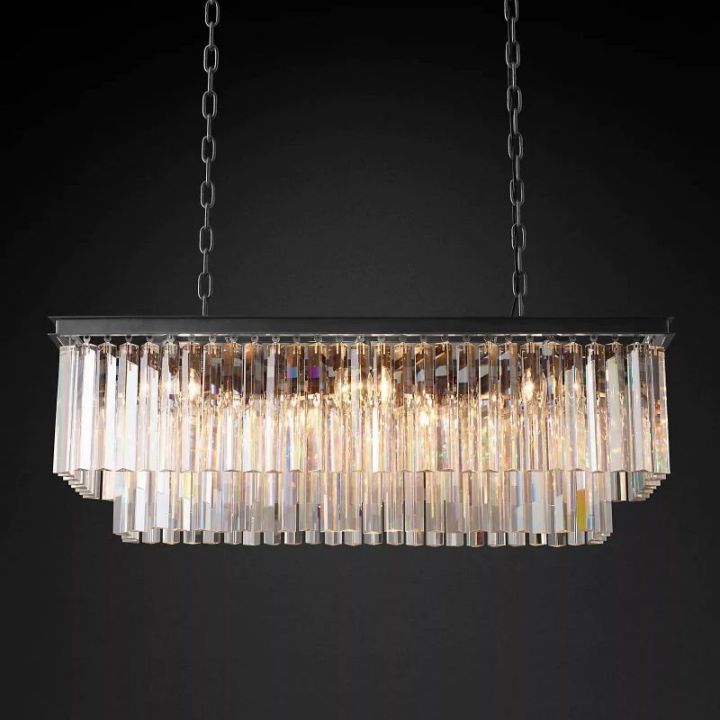 Della 2-Tier Rectangular Chandelier 40"W