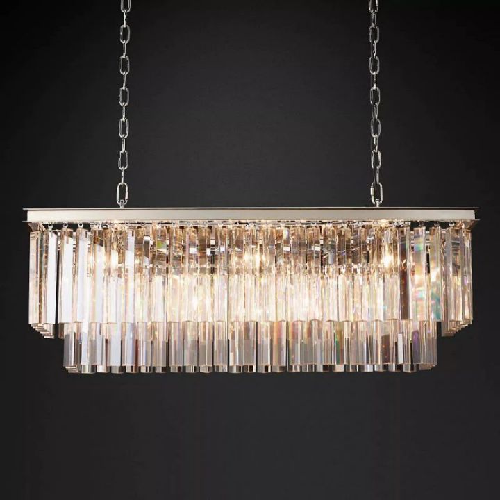 Della 2-Tier Rectangular Chandelier 40"W