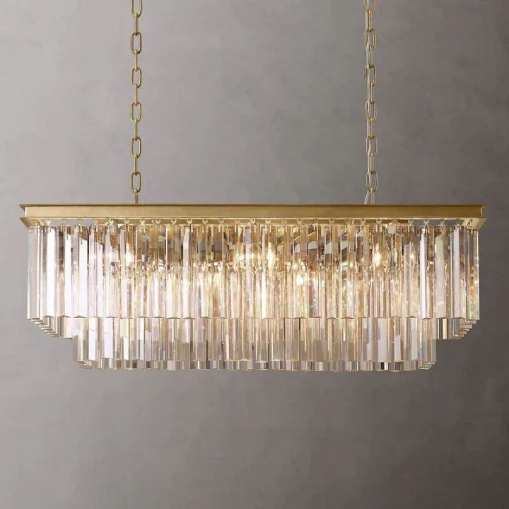 Della 2-Tier Rectangular Chandelier 40"W