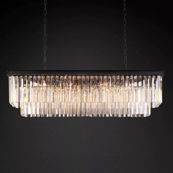 Della 2-Tier Rectangular Chandelier 49"W