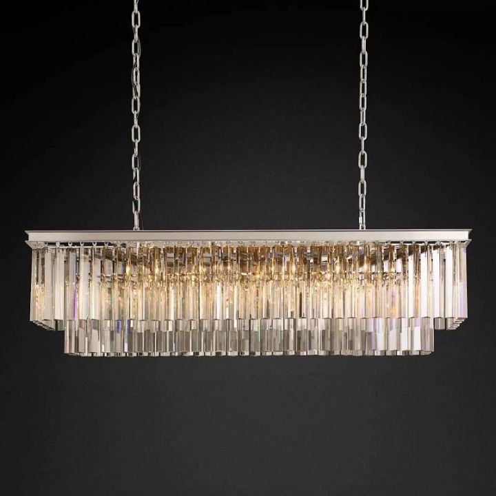 Della 2-Tier Rectangular Chandelier 49"W