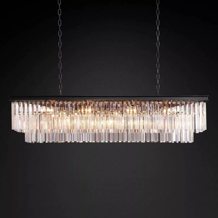 Della 2-Tier Rectangular Chandelier 59"W