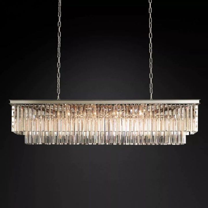 Della 2-Tier Rectangular Chandelier 59"W