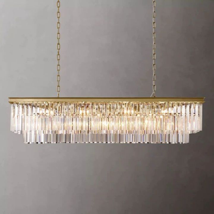 Della 2-Tier Rectangular Chandelier 59"W