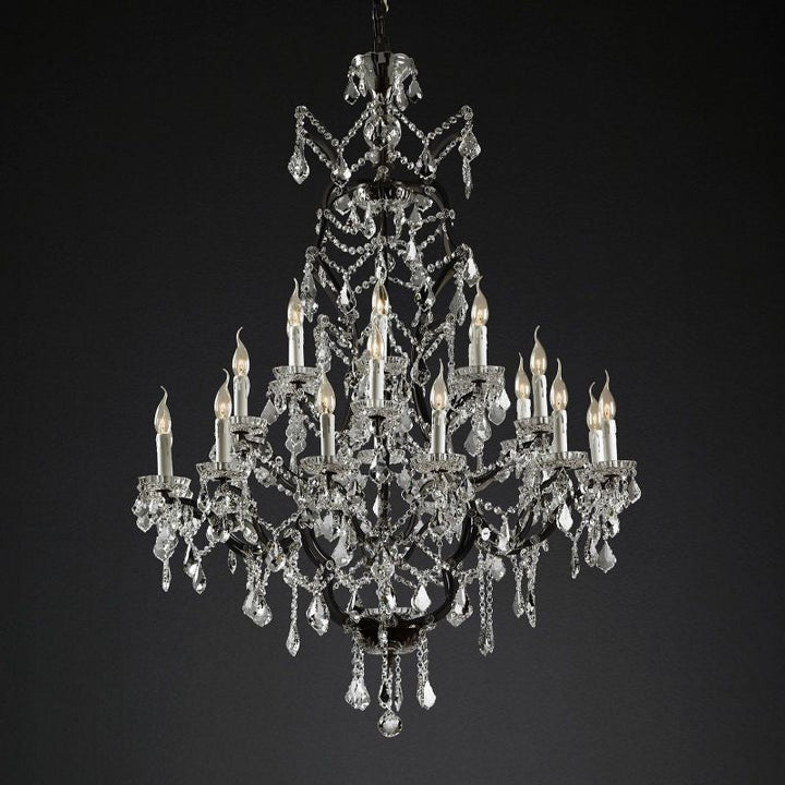 19TH Crystal Round Chandelier 40"