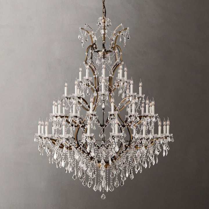 19TH Crystal Round Chandelier