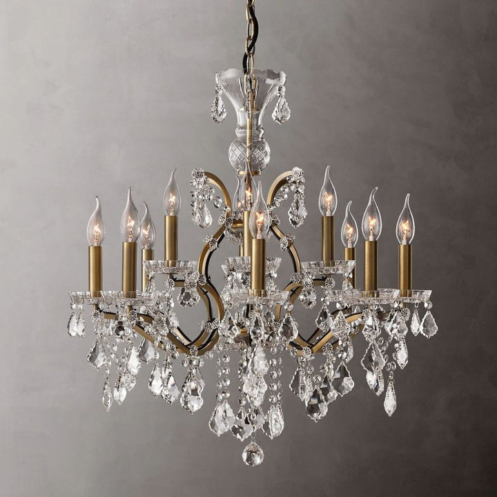 19TH Rococo Crystal Round Chandelier 28"