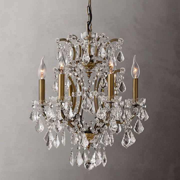 19TH Crystal Round Chandelier 18"