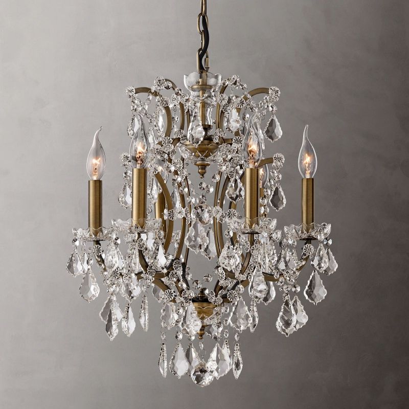 19TH Crystal Round Chandelier 18"