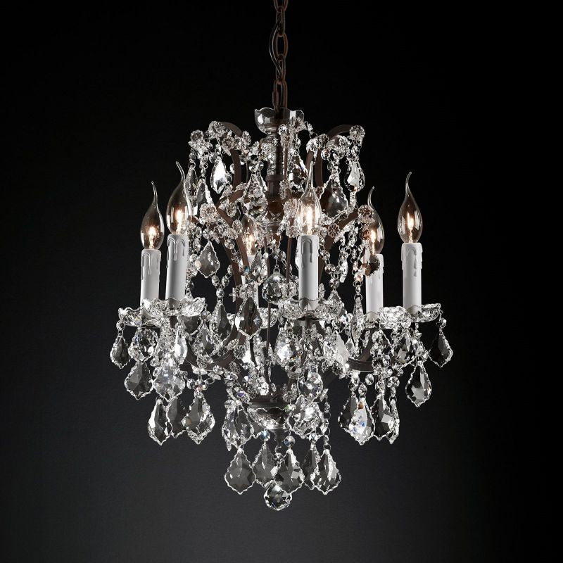 19TH Crystal Round Chandelier 18"