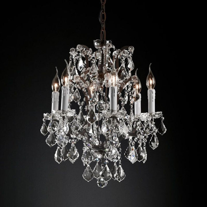 19TH Crystal Round Chandelier 18"