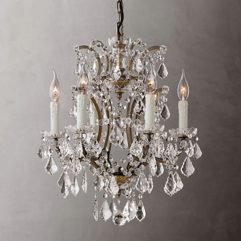 19TH Crystal Round Chandelier 18"