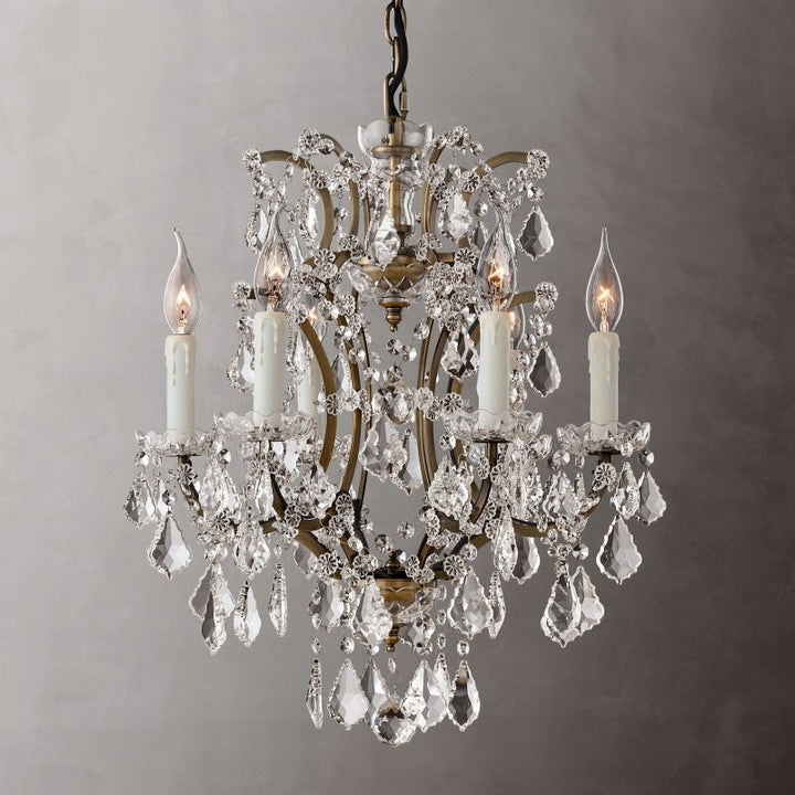 19TH Crystal Round Chandelier 18"