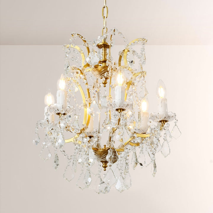 19TH Crystal Round Chandelier 18"