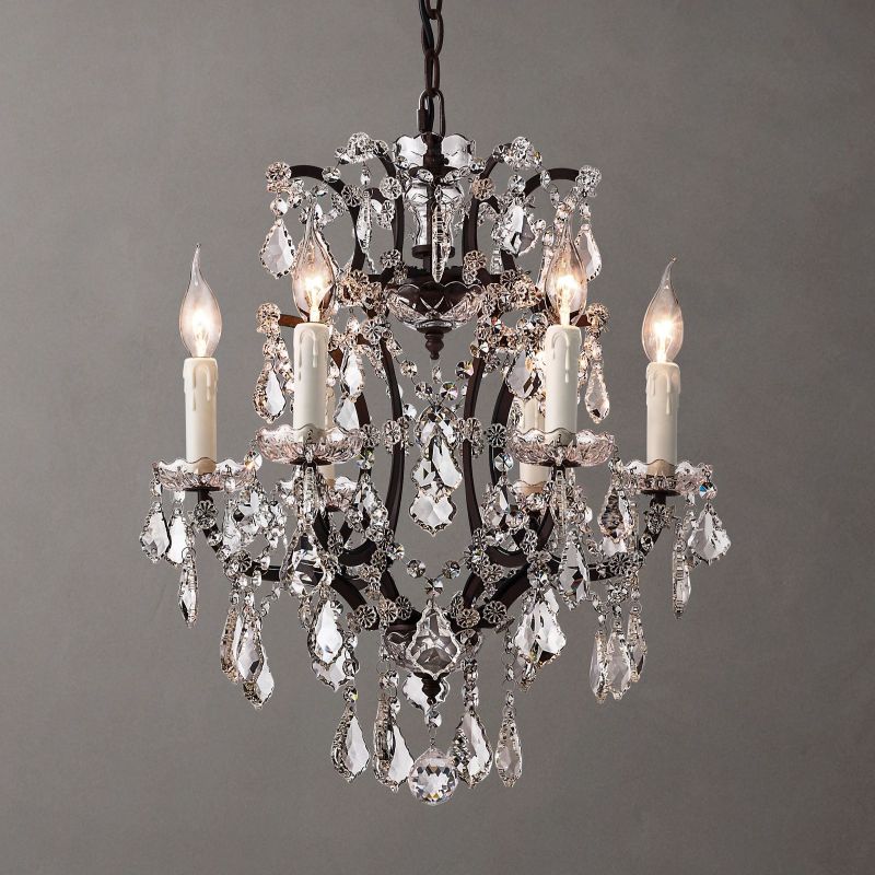 19TH Crystal Round Chandelier 18"