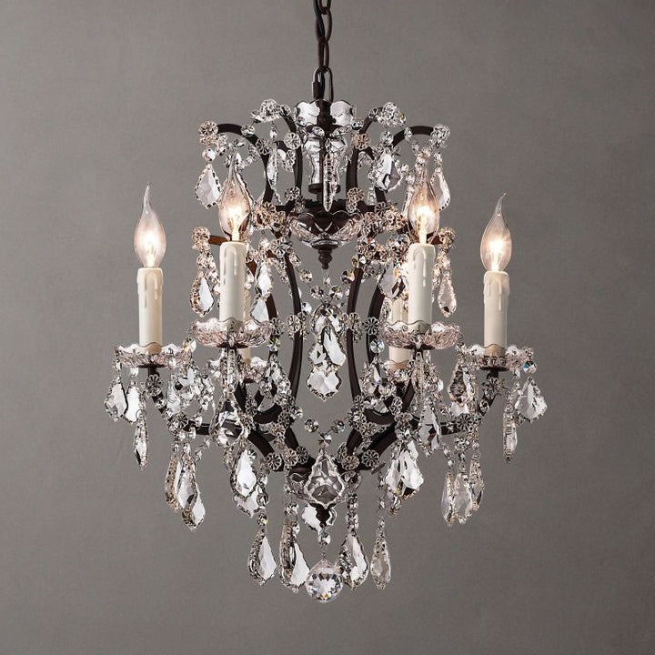 19TH Crystal Round Chandelier 18"