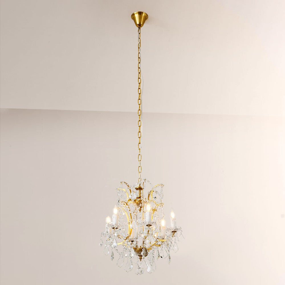 19TH Crystal Round Chandelier 18"