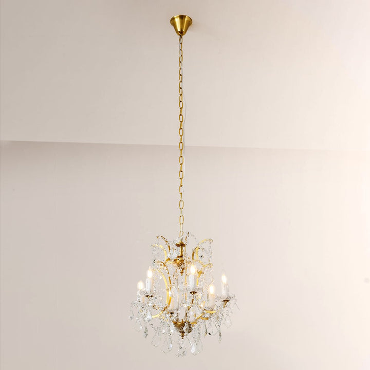 19TH Crystal Round Chandelier 18"