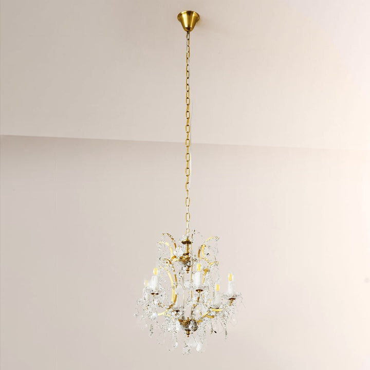 19TH Crystal Round Chandelier 18"