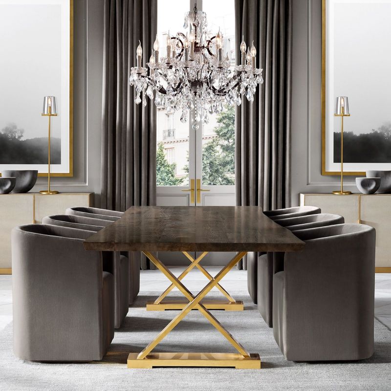 19TH Crystal Round Chandelier 18"