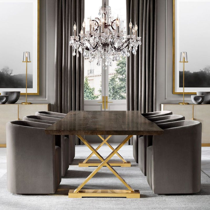 19TH Crystal Round Chandelier 18"