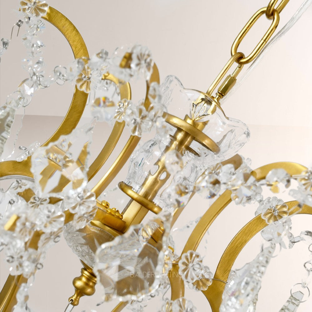 19TH Crystal Round Chandelier 18"
