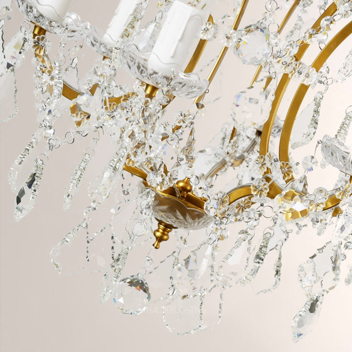 19TH Crystal Round Chandelier 18"