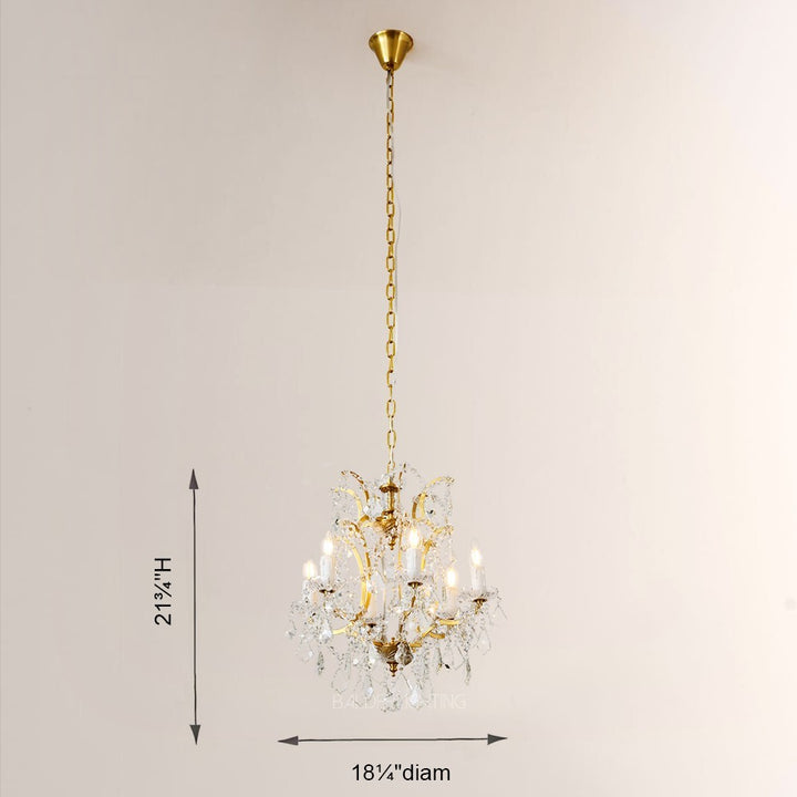 19TH Crystal Round Chandelier 18"