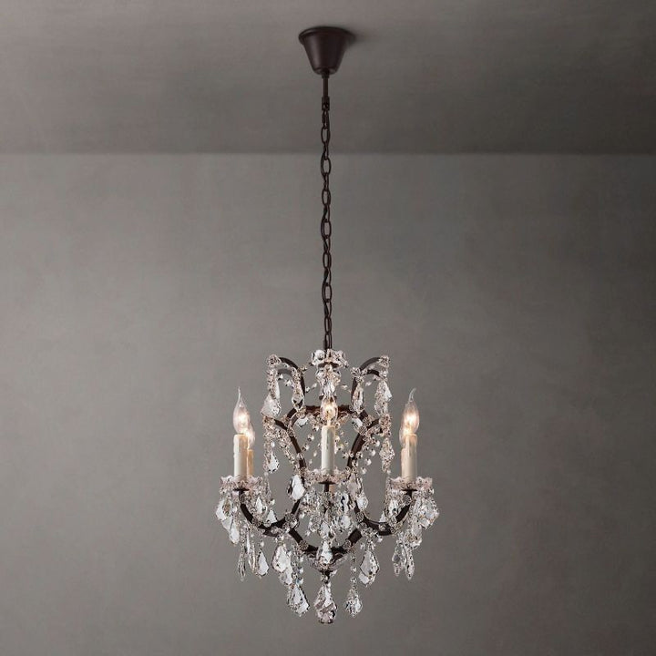 19TH Crystal Round Chandelier 18"