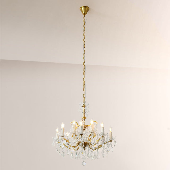 19TH Crystal Round Chandelier 28"