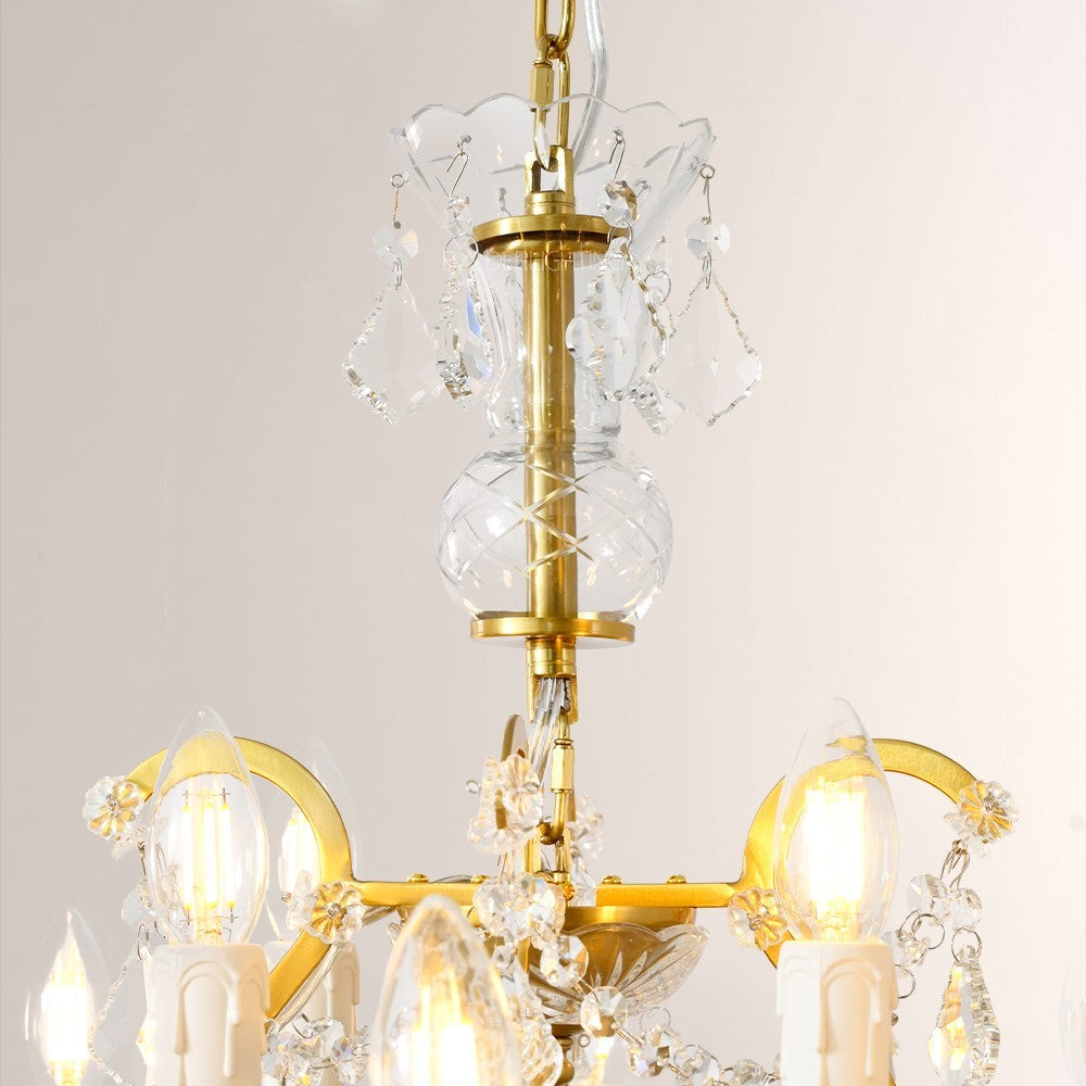 19TH Crystal Round Chandelier 28"