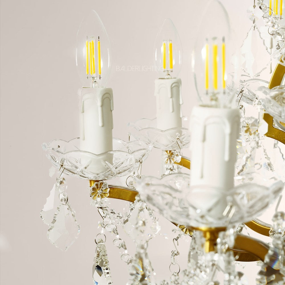 19TH Crystal Round Chandelier 28"