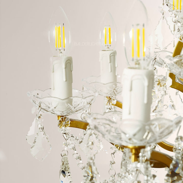 19TH Crystal Round Chandelier 28"