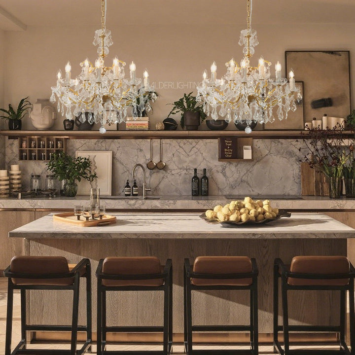 19TH Crystal Round Chandelier 28"
