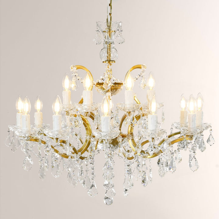 19TH Crystal Round Chandelier 33"