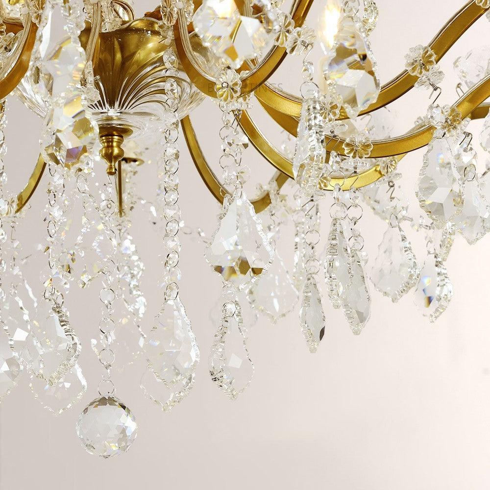 19TH Crystal Round Chandelier 33"