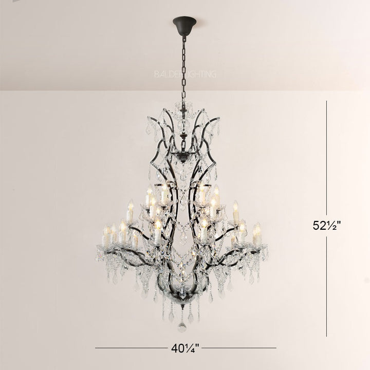19TH Crystal Round Chandelier 40"