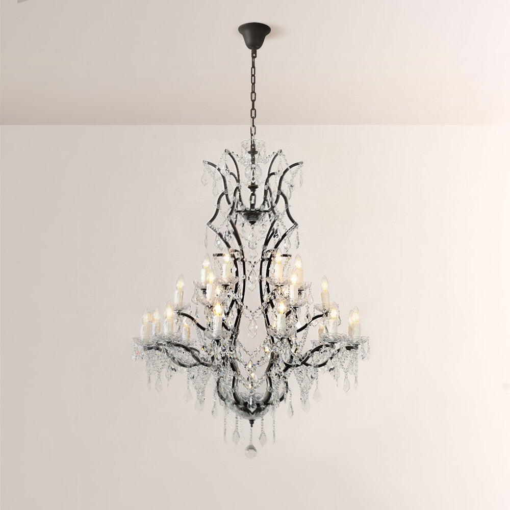 19TH Crystal Round Chandelier 40"