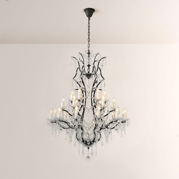 19TH Crystal Round Chandelier 40"