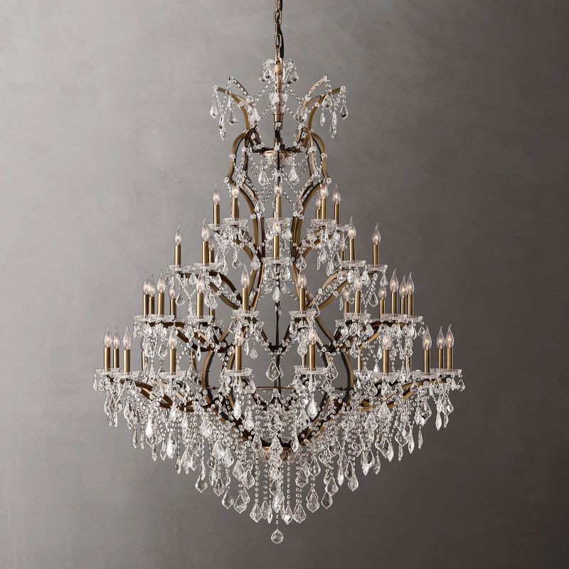 19TH Crystal Round Chandelier 60"