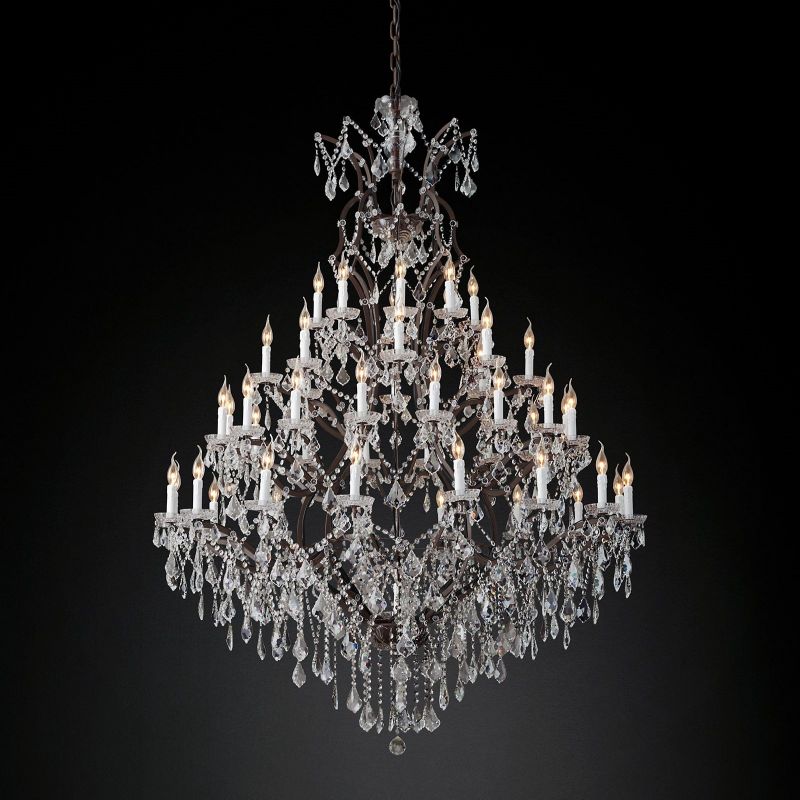 19TH Crystal Round Chandelier 60"